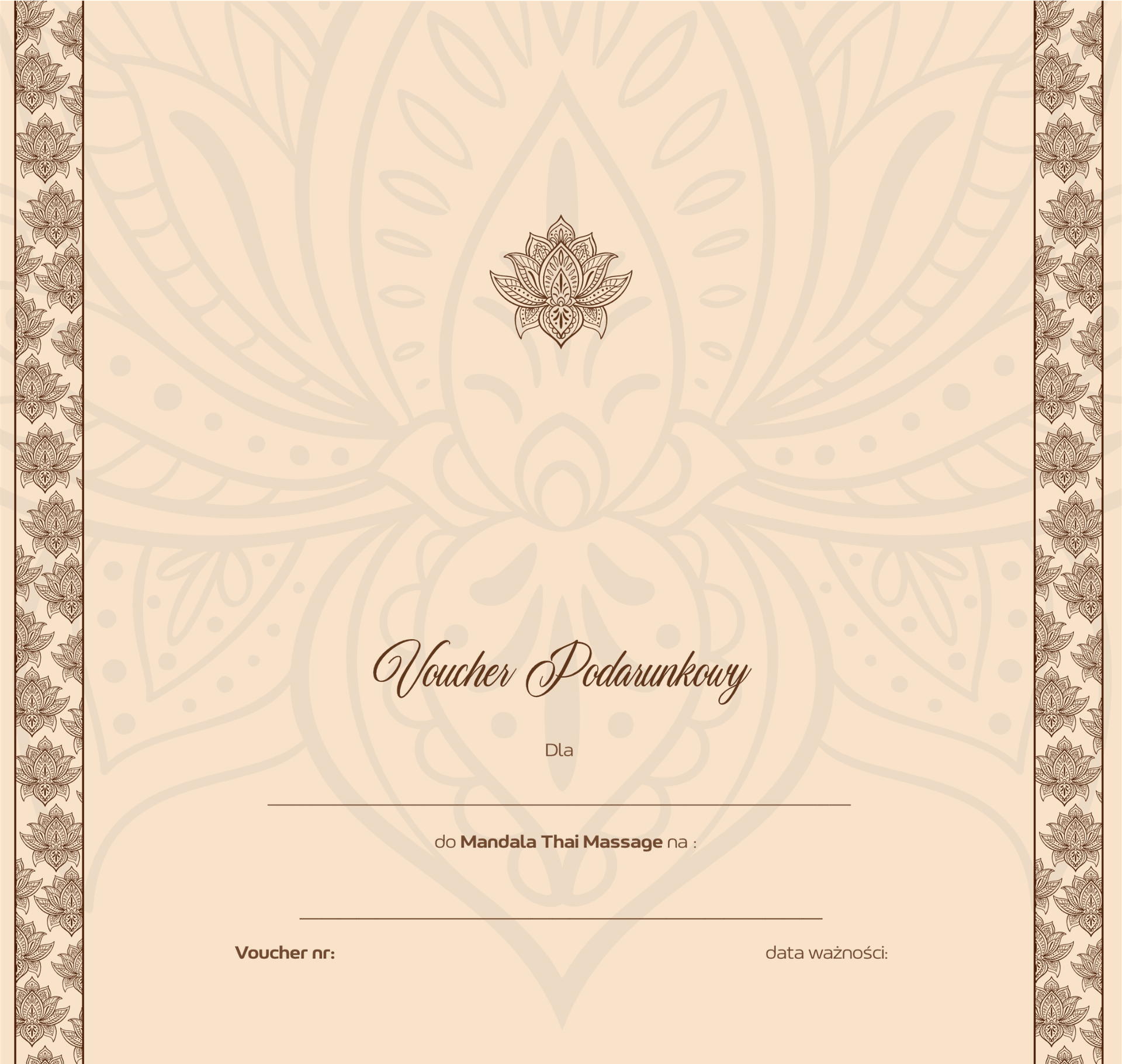 Voucher prezentowy Mandala Thai Massage